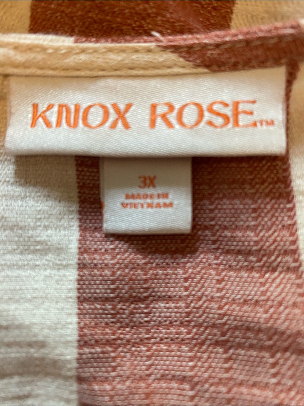 Knox Rose Rust and Cream Striped True Wrap Maxi dress Sz 3X - Picture 2 of 8